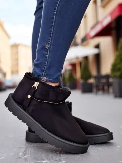 Royalfashion Krótkie buty a'la śniegowce damskie Fefoz