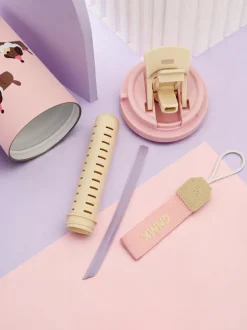 Royalfashion Kubek termiczny z koszyczkiem, słomką i ustnikiem Happy Dog