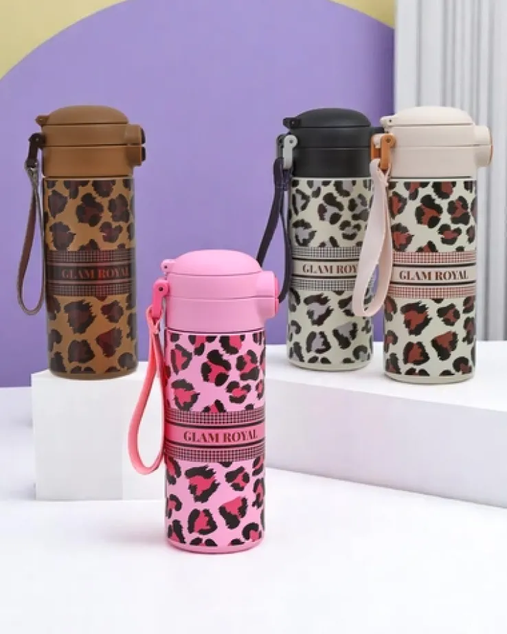 Royalfashion Kubek termiczny z ustnikiem Glam Leo