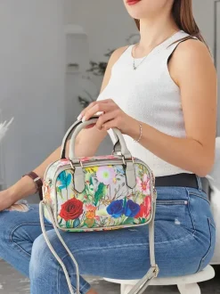 Royalfashion Kwiecista torebka damska typu kuferek