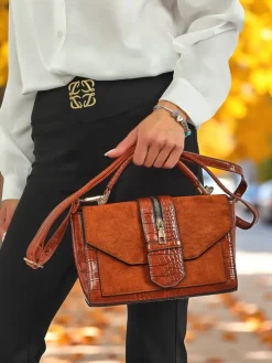 Royalfashion Lakierowana mała damska torebka z eko skóry ShineTrace Tote