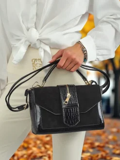 Royalfashion Lakierowana mała damska torebka z eko skóry ShineTrace Tote