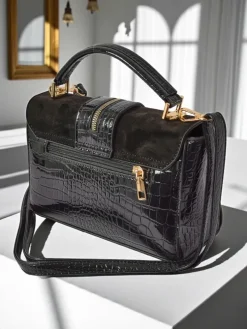 Royalfashion Lakierowana mała damska torebka z eko skóry ShineTrace Tote