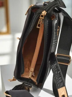 Royalfashion Lakierowana mała damska torebka z eko skóry ShineTrace Tote