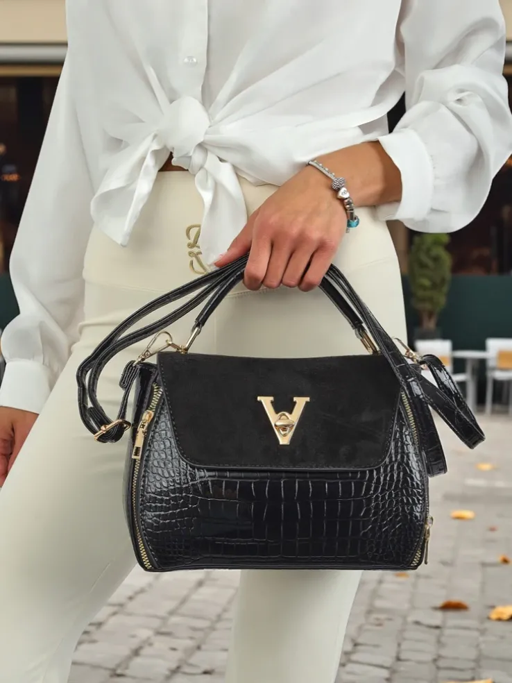 Royalfashion Lakierowana mała damska torebka z eko skóry MiniShine Bag