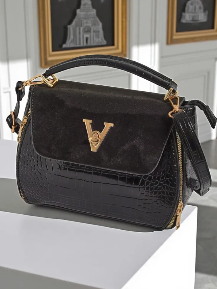 Royalfashion Lakierowana mała damska torebka z eko skóry MiniShine Bag