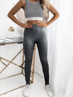 Royalfashion Legginsy damskie w kolorze szarym PLUS SIZE