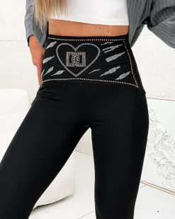 Royalfashion Legginsy damskie z cyrkoniami