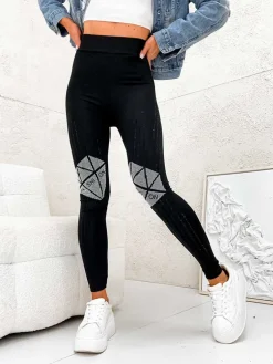 Royalfashion Legginsy damskie z cyrkoniami