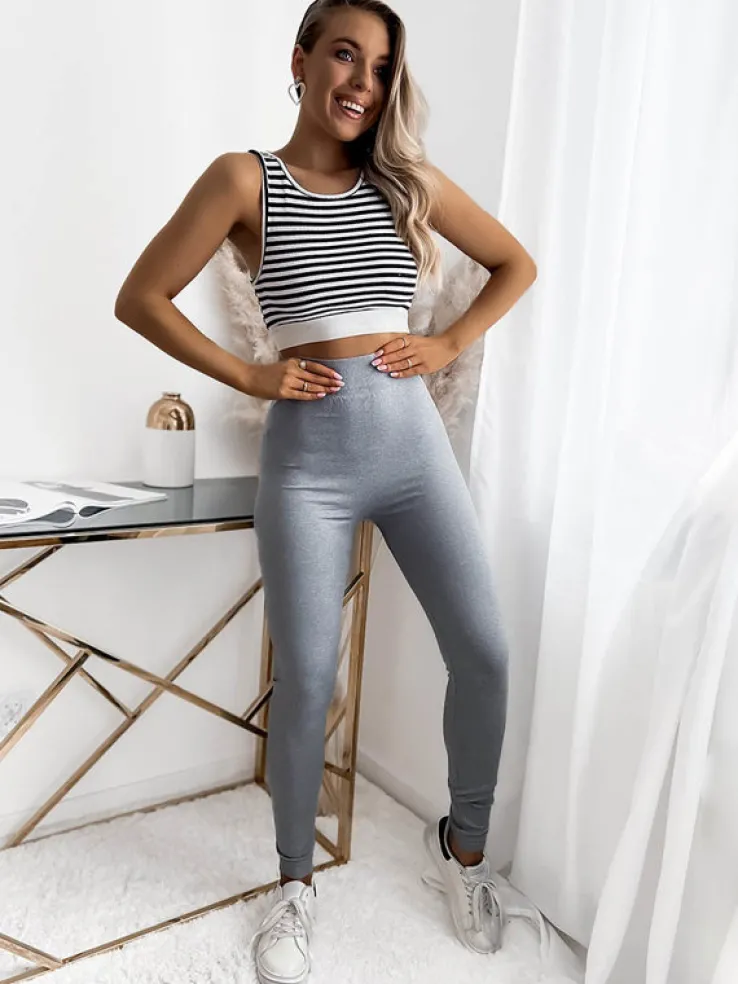 Royalfashion Legginsy damskie w kolorze jasnoszarym PLUS SIZE