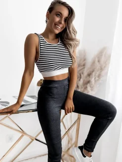 Royalfashion Legginsy damskie w kolorze ciemnoszarym