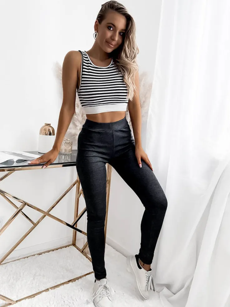 Royalfashion Legginsy damskie w kolorze ciemnoszarym