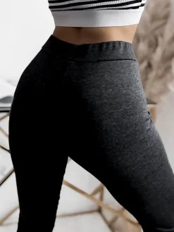 Royalfashion Legginsy damskie w kolorze ciemnoszarym