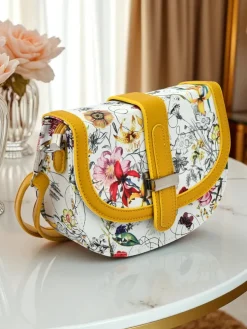 Royalfashion Mała damska torebka z eko skóry w kwiaty Ori Elle