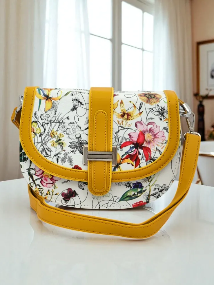 Royalfashion Mała damska torebka z eko skóry w kwiaty Ori Elle