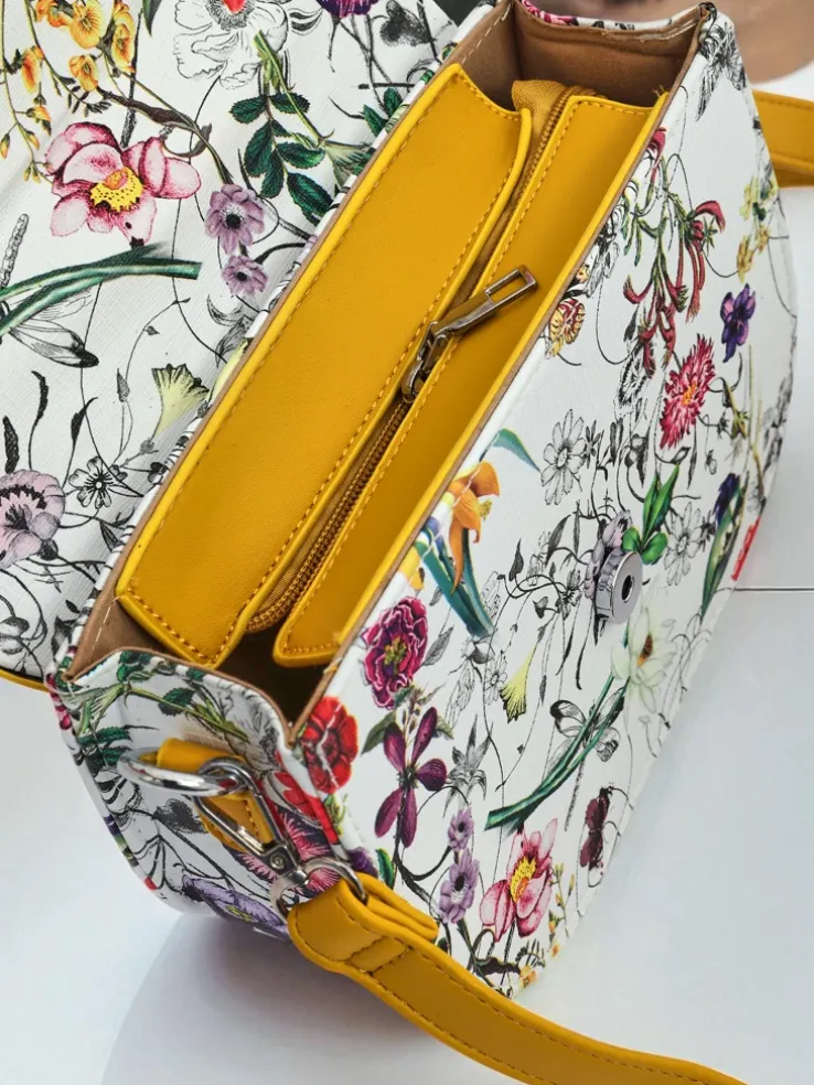 Royalfashion Mała damska torebka z eko skóry w kwiaty Ori Elle