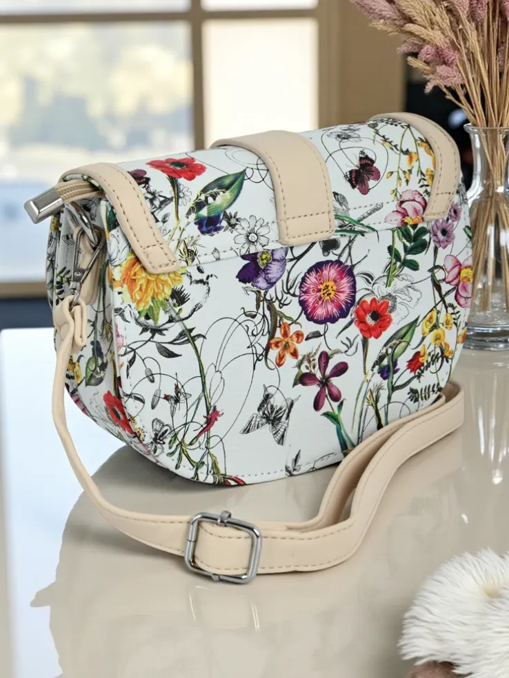 Royalfashion Mała damska torebka z eko skóry w kwiaty Ori Elle