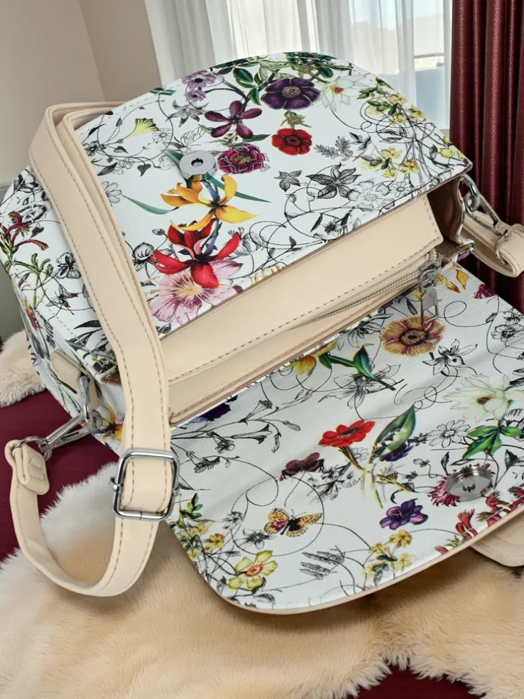 Royalfashion Mała damska torebka z eko skóry w kwiaty Ori Elle