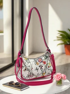 Royalfashion Mała damska torebka z eko skóry w kwiaty Lily Bloom