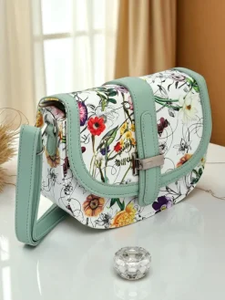 Royalfashion Mała damska torebka z eko skóry w kwiaty Ori Elle