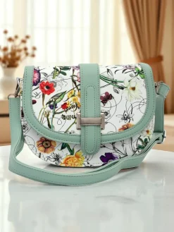 Royalfashion Mała damska torebka z eko skóry w kwiaty Ori Elle