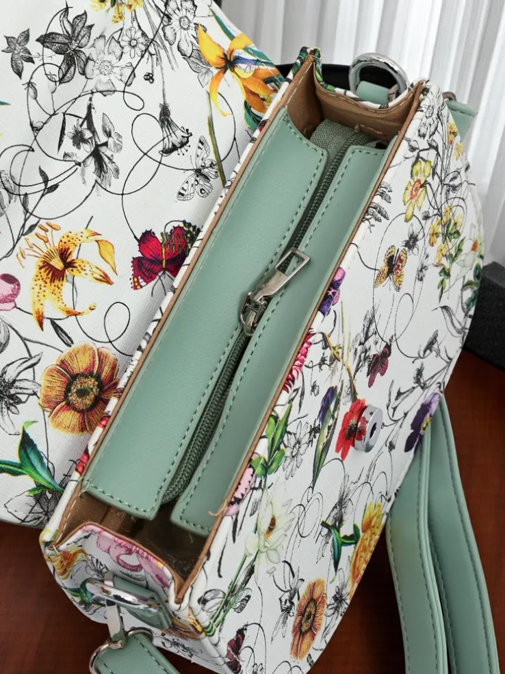 Royalfashion Mała damska torebka z eko skóry w kwiaty Ori Elle