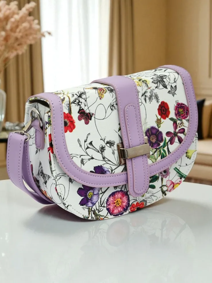 Royalfashion Mała damska torebka z eko skóry w kwiaty Ori Elle