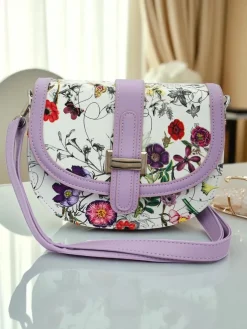 Royalfashion Mała damska torebka z eko skóry w kwiaty Ori Elle