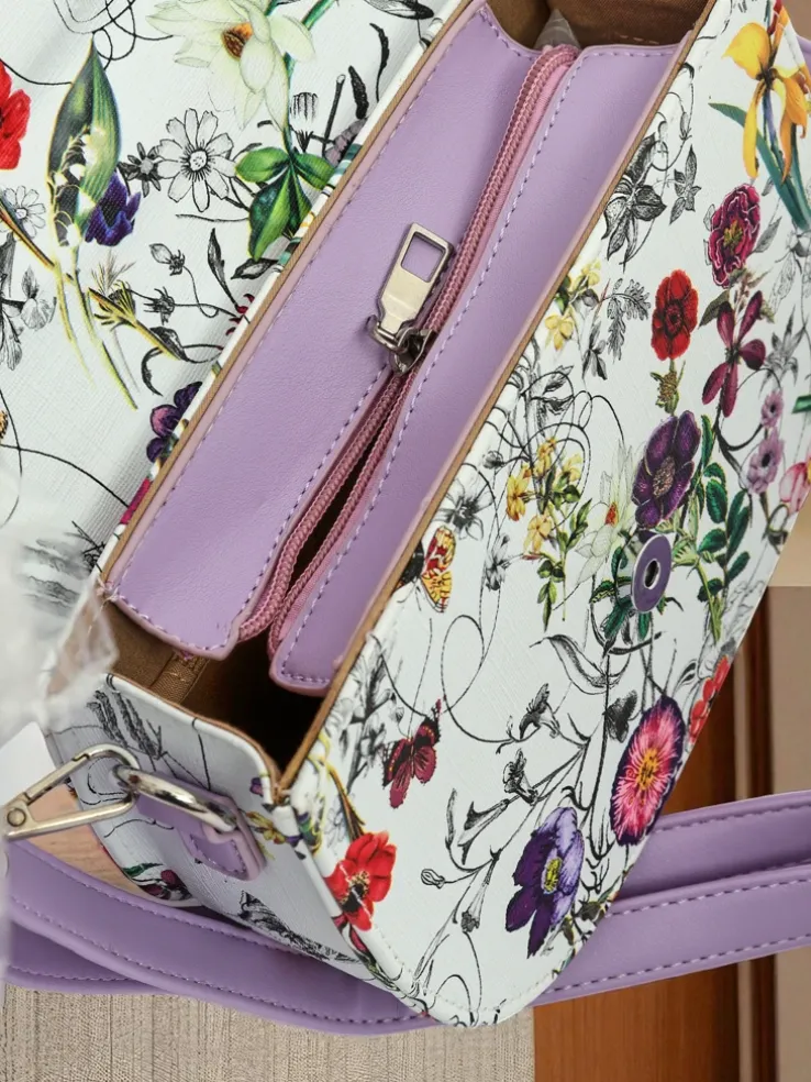 Royalfashion Mała damska torebka z eko skóry w kwiaty Ori Elle