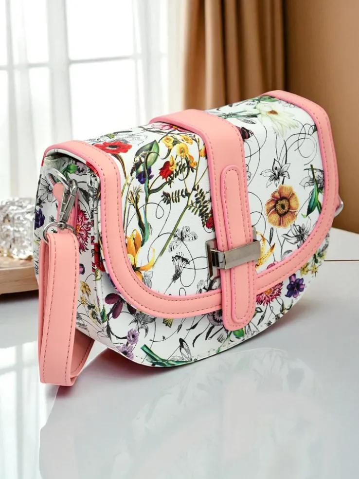 Royalfashion Mała damska torebka z eko skóry w kwiaty Ori Elle