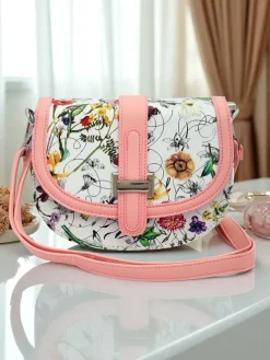 Royalfashion Mała damska torebka z eko skóry w kwiaty Ori Elle