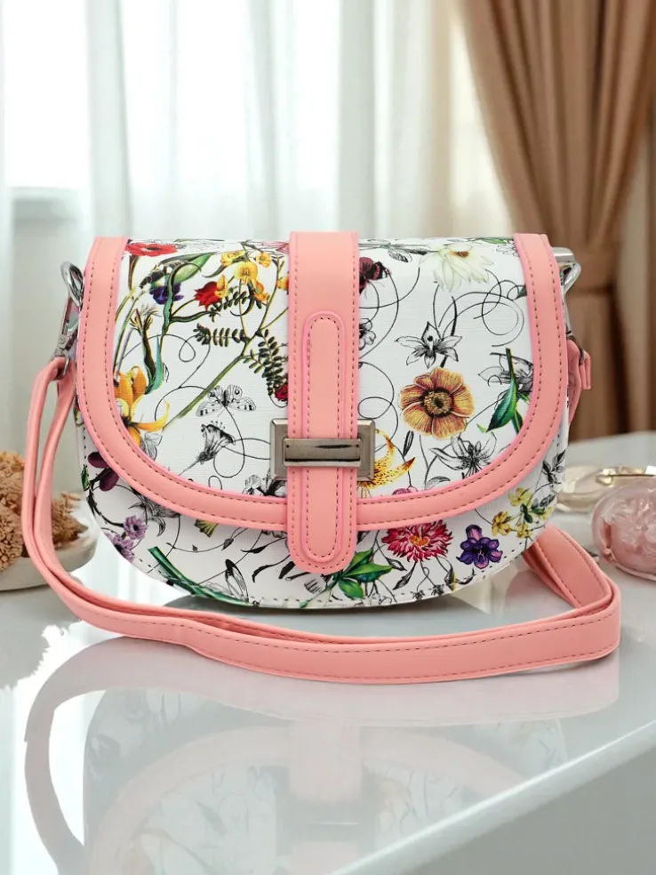 Royalfashion Mała damska torebka z eko skóry w kwiaty Ori Elle