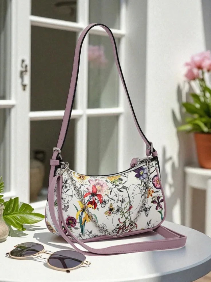 Royalfashion Mała damska torebka z eko skóry w kwiaty Lily Bloom