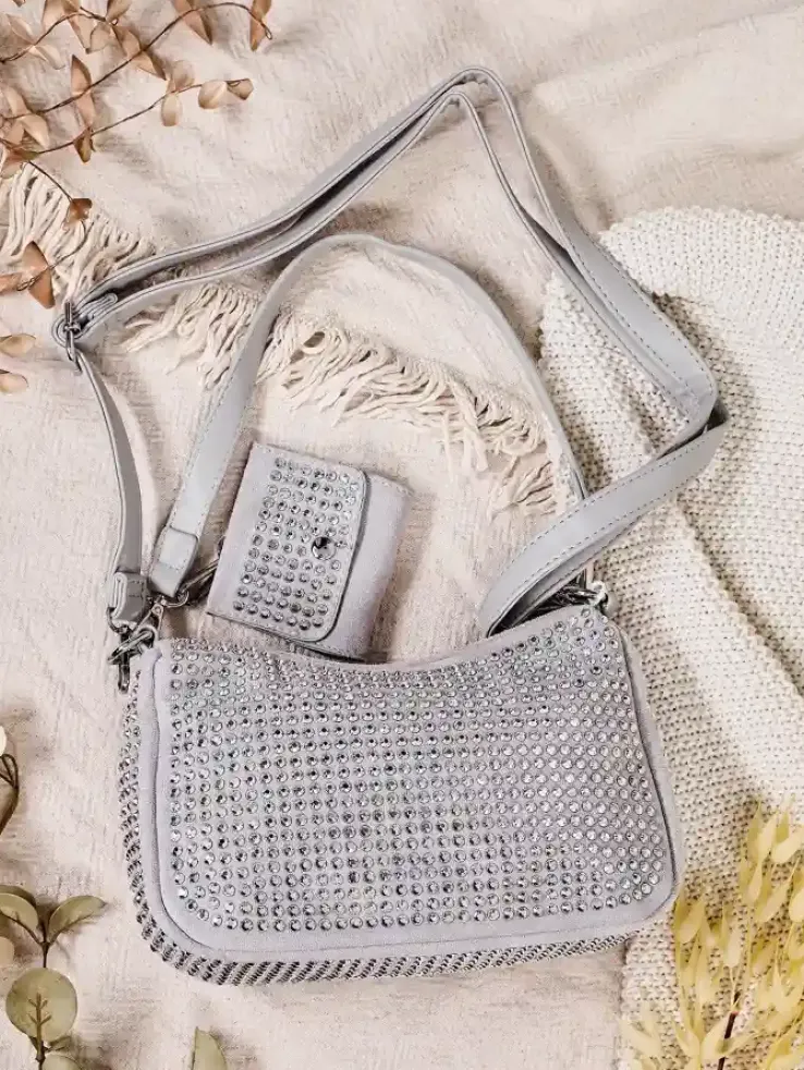Royalfashion Mała torebka damska z dżetami