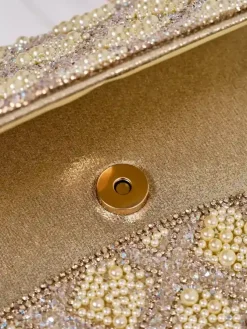 Royalfashion Mała torebka damska z cyrkoniami i perełkami