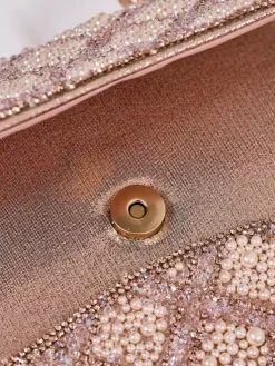 Royalfashion Mała torebka damska z cyrkoniami i perełkami