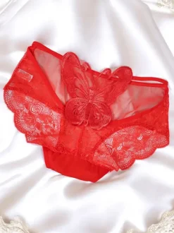 Royalfashion Majtki damskie typu figi z motylkiem