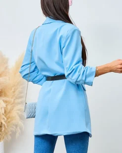 Royalfashion Marynarka damska z paskiem