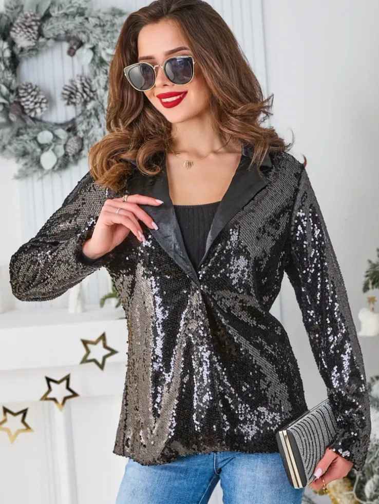 Royalfashion Marynarka damska z cekinami