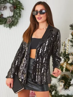 Royalfashion Marynarka damska z cekinami