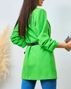 Royalfashion Marynarka damska z paskiem