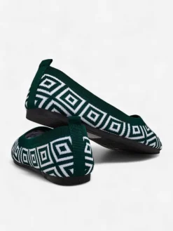 Royalfashion Materiałowe damskie baleriny z geometrycznym printem Metric