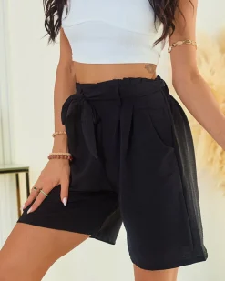 Royalfashion Materiałowe krótkie spodenki damskie