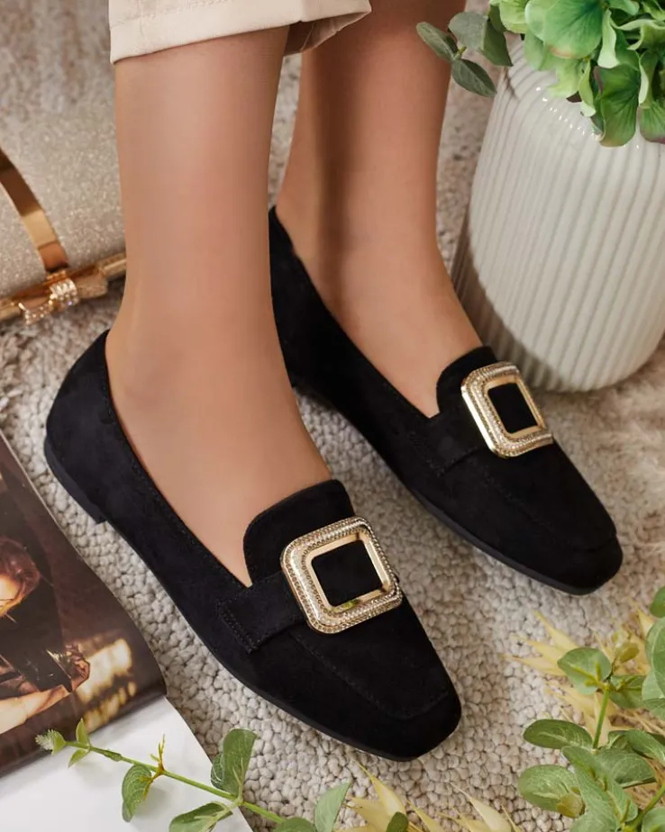 Royalfashion Mokasyny damskie z klamerką Serbento