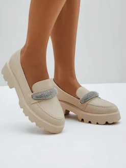 Royalfashion Mokasyny damskie z cyrkoniami Emerne