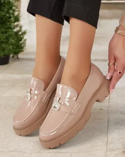 Royalfashion Mokasyny damskie lakierowane Bemies