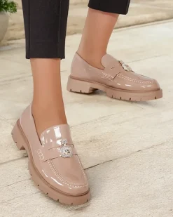 Royalfashion Mokasyny damskie lakierowane Bemies