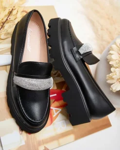 Royalfashion Mokasyny damskie z cyrkoniami Emerne