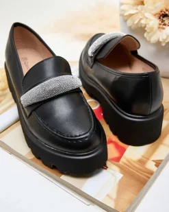 Royalfashion Mokasyny damskie z cyrkoniami Emerne