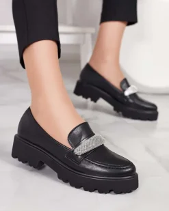 Royalfashion Mokasyny damskie z cyrkoniami Emerne